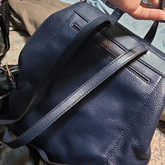 Michael Kors Midnight Blue Leather Backpack - Picture 2 of 3